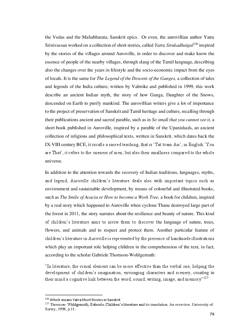 Anteprima della tesi: Auroville the city of Humana unity. Translating children's literature in a context of a multicultural community, Pagina 12