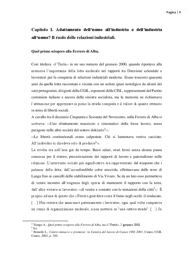 Anteprima della tesi: La gestione del personale alla Ferrero: un modello italiano di welfare aziendale (1959 – 1983), Pagina 6