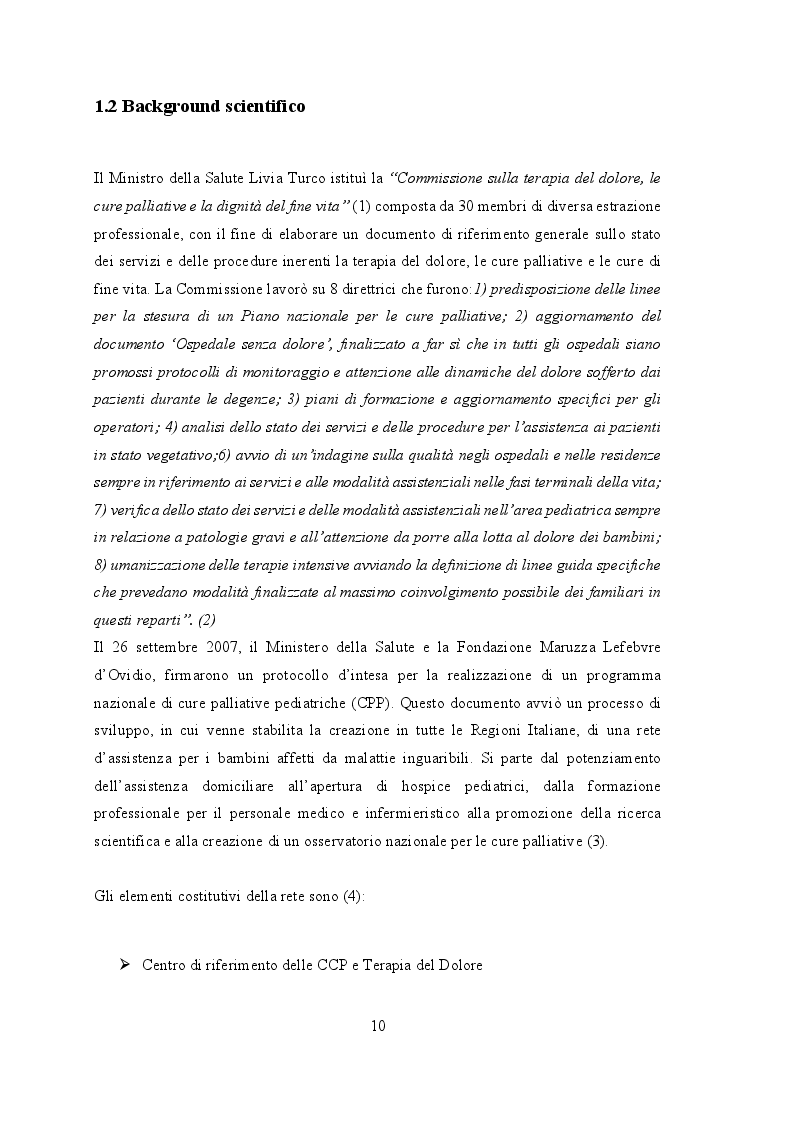 Anteprima della tesi: Hospice pediatrici: una ricerca di triangolazione sull'importanza dell'assistenza nel fine vita di un bambino, Pagina 3