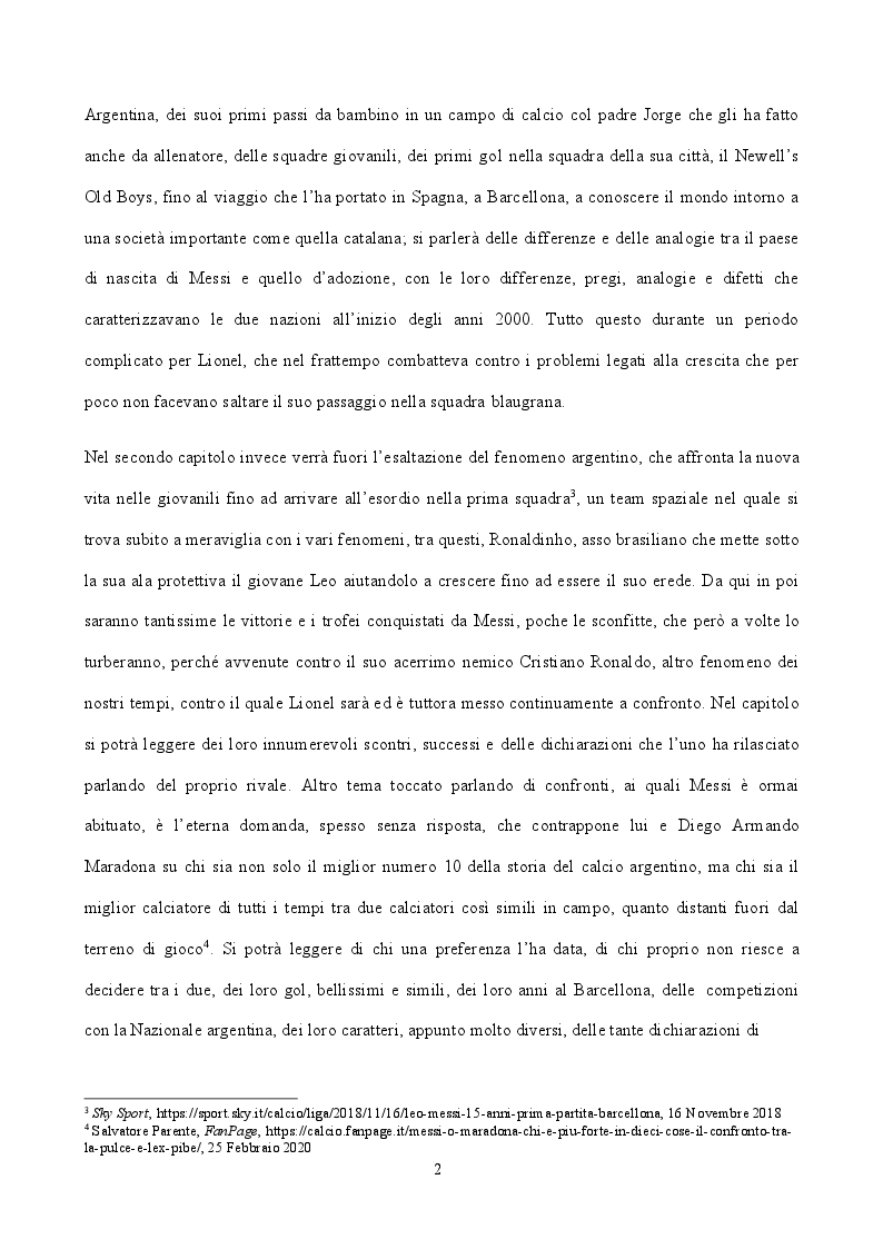 Anteprima della tesi: Lionel Messi: El Inmessionante, Pagina 3