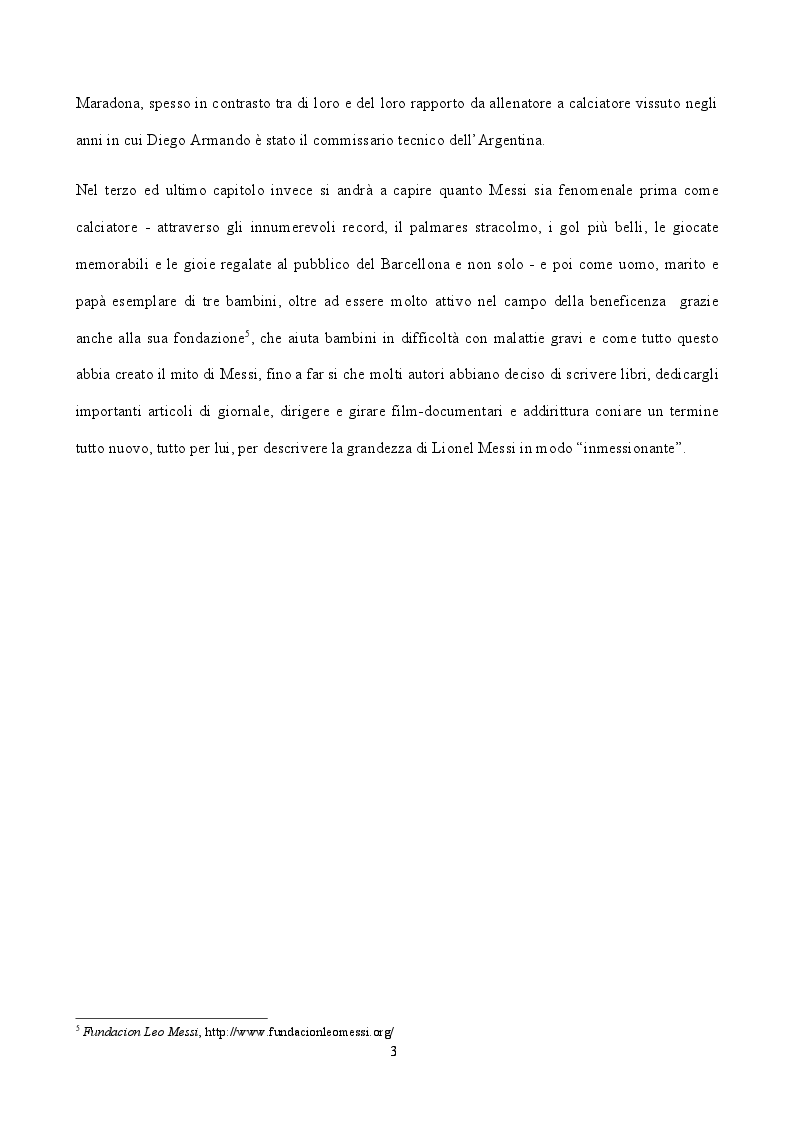 Anteprima della tesi: Lionel Messi: El Inmessionante, Pagina 4