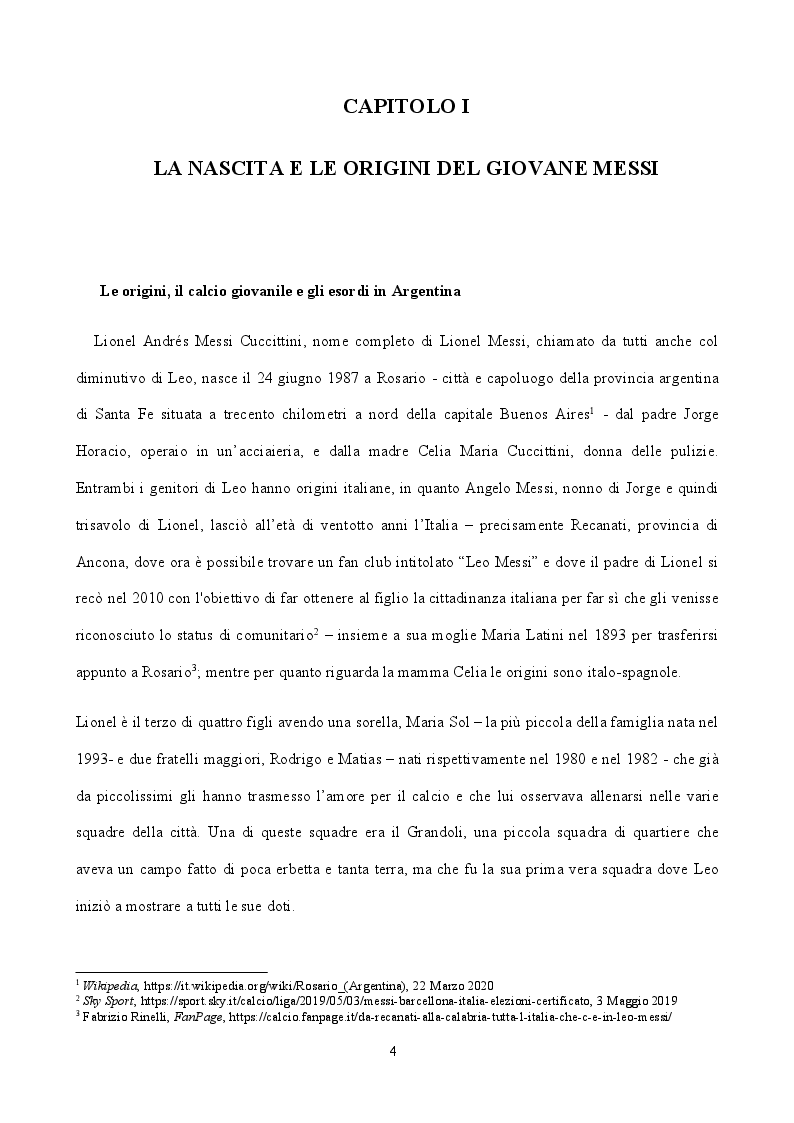 Anteprima della tesi: Lionel Messi: El Inmessionante, Pagina 5