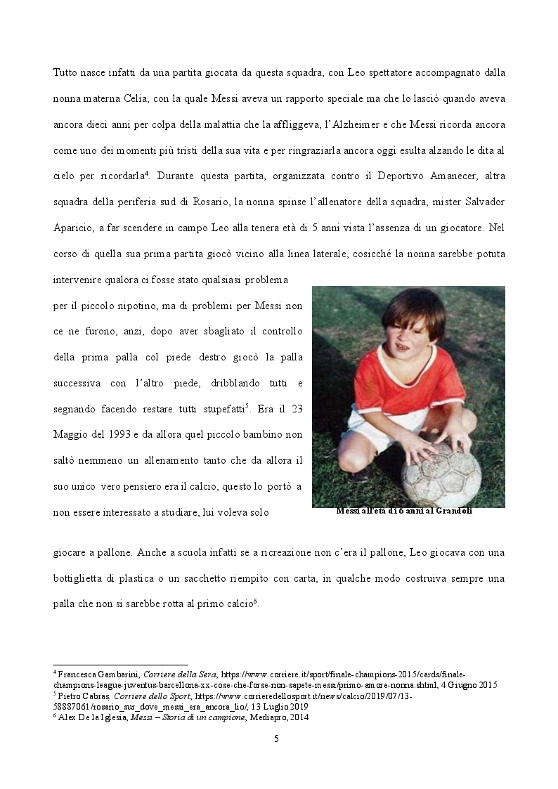 Anteprima della tesi: Lionel Messi: El Inmessionante, Pagina 6