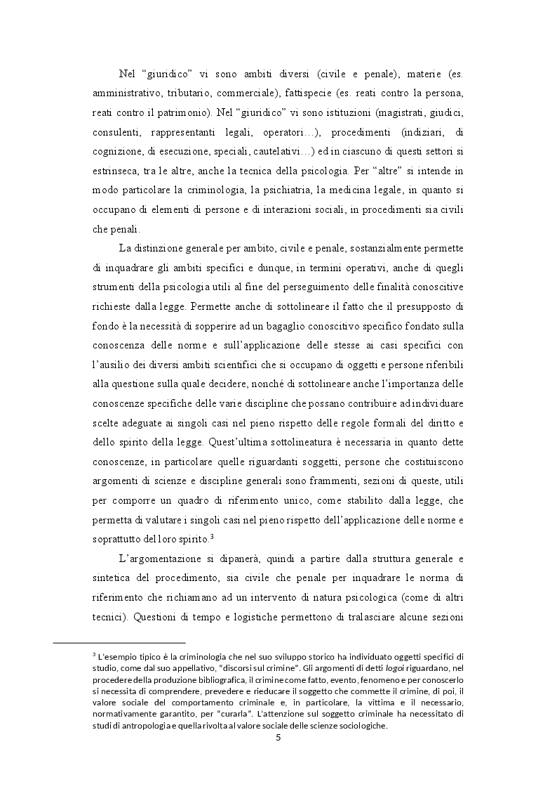 Anteprima della tesi: Procedure legislative e contesti operativi della psicologia giuridica, Pagina 3