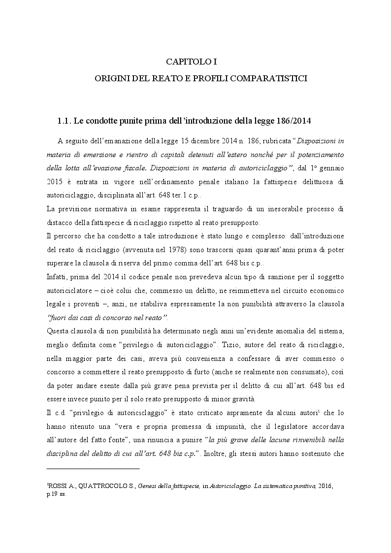 Anteprima della tesi: Il delitto di autoriciclaggio, Pagina 4