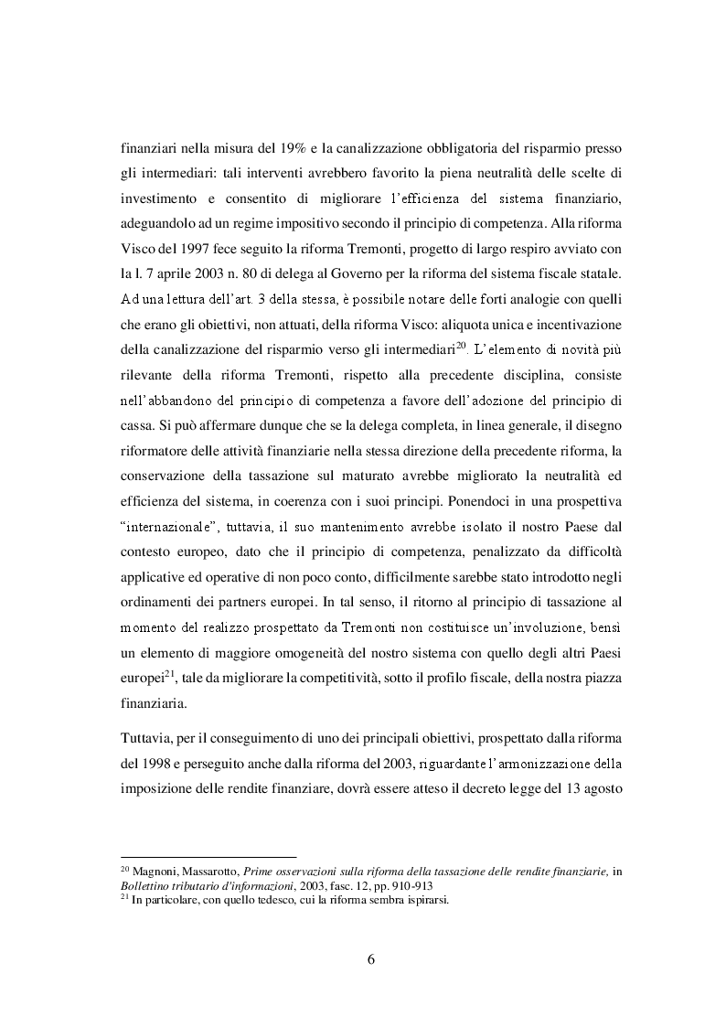 Estratto dalla tesi: L'imposizione delle rendite finanziarie nell'ambito della normativa eurounitaria
