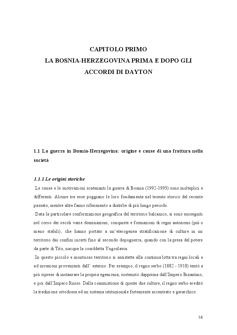 Anteprima della tesi: La Bosnia-Herzegovina nel processo di integrazione europea, Pagina 6