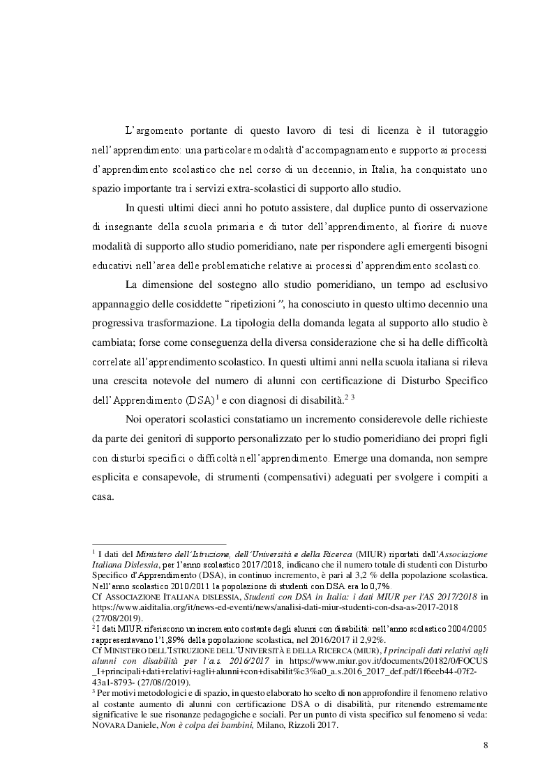 Anteprima della tesi: Il tutor nell'apprendimento. L'esperienza dell'Associazione Terzo Tempo di Roma, Pagina 3