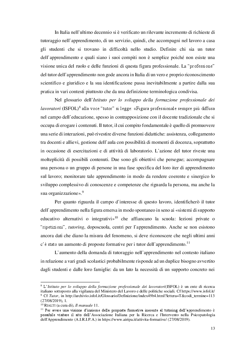 Anteprima della tesi: Il tutor nell'apprendimento. L'esperienza dell'Associazione Terzo Tempo di Roma, Pagina 8