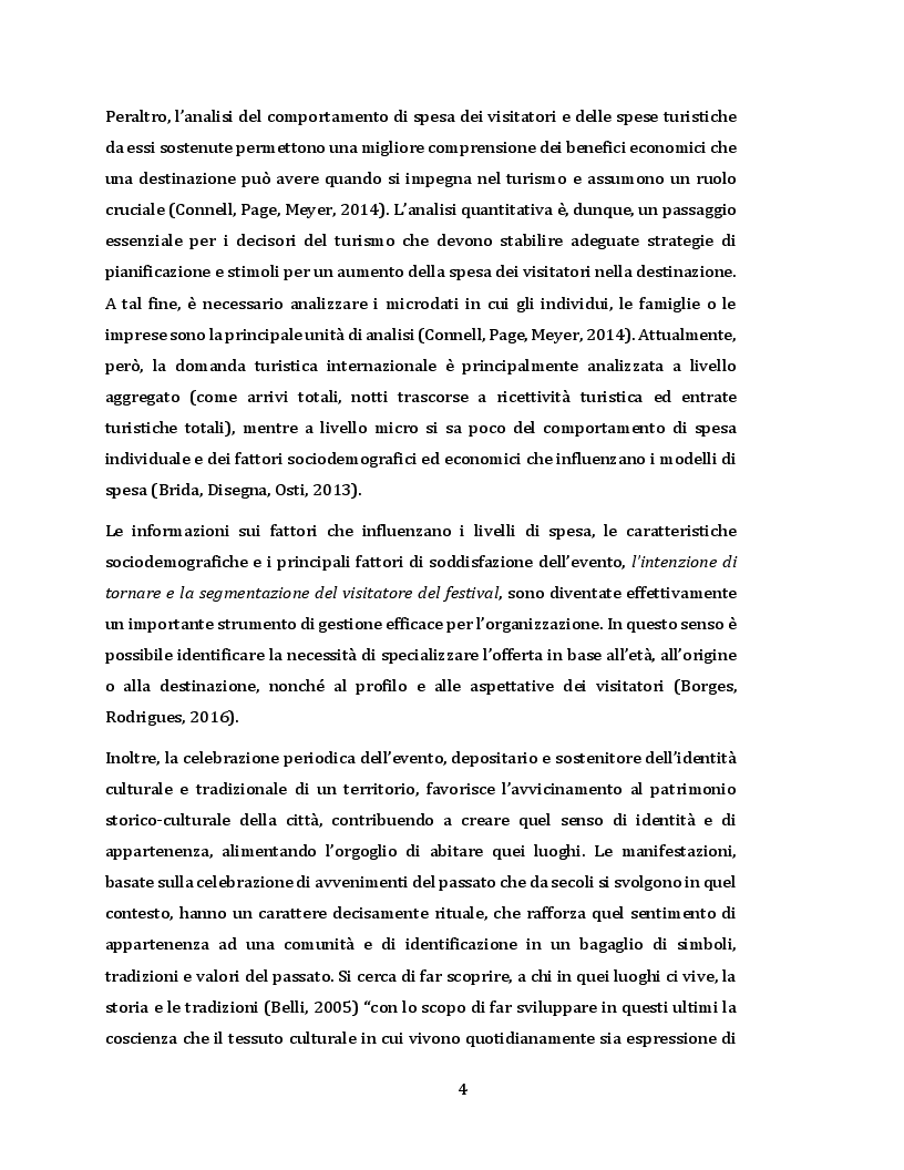 Anteprima della tesi: L'evento come leva strategica dei governi per lo sviluppo del turismo locale. Caso di studio: analisi dei bisogni e del comportamento di spesa dei visitatori durante “La Cavalcata sarda”, Pagina 5