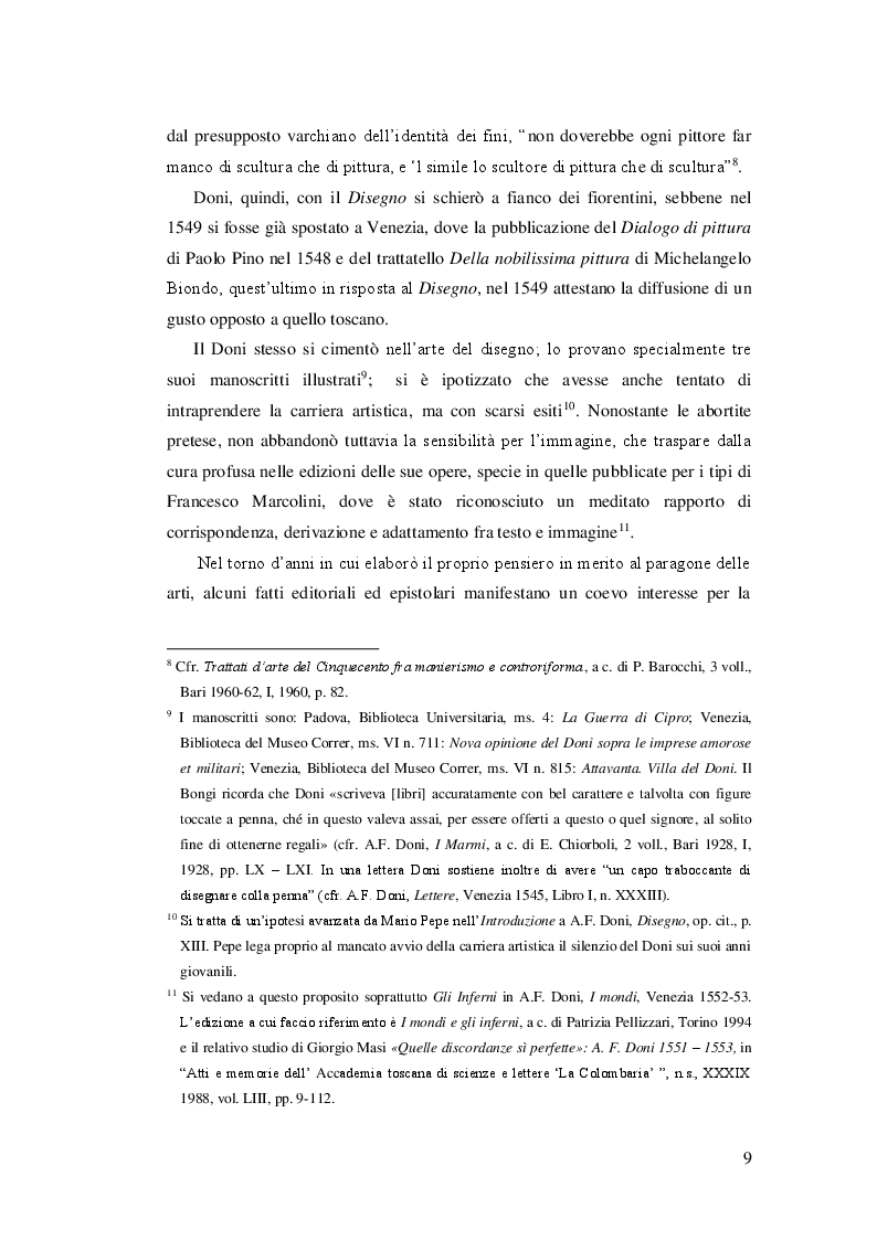 Estratto dalla tesi: “Un poeta pittor di grottesche”. Il ‘paragone’ fra arti e letteratura negli scritti di Anton Francesco Doni