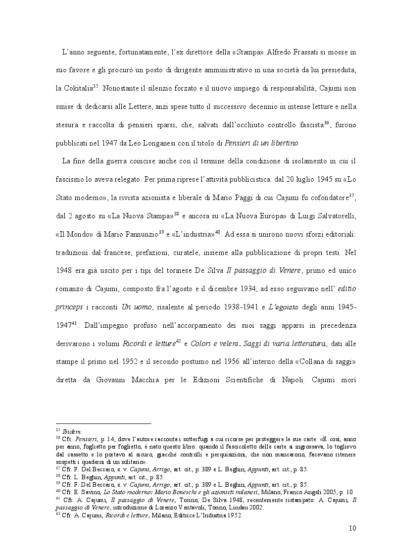 Anteprima della tesi: Arrigo Cajumi critico ''libertino'', Pagina 10