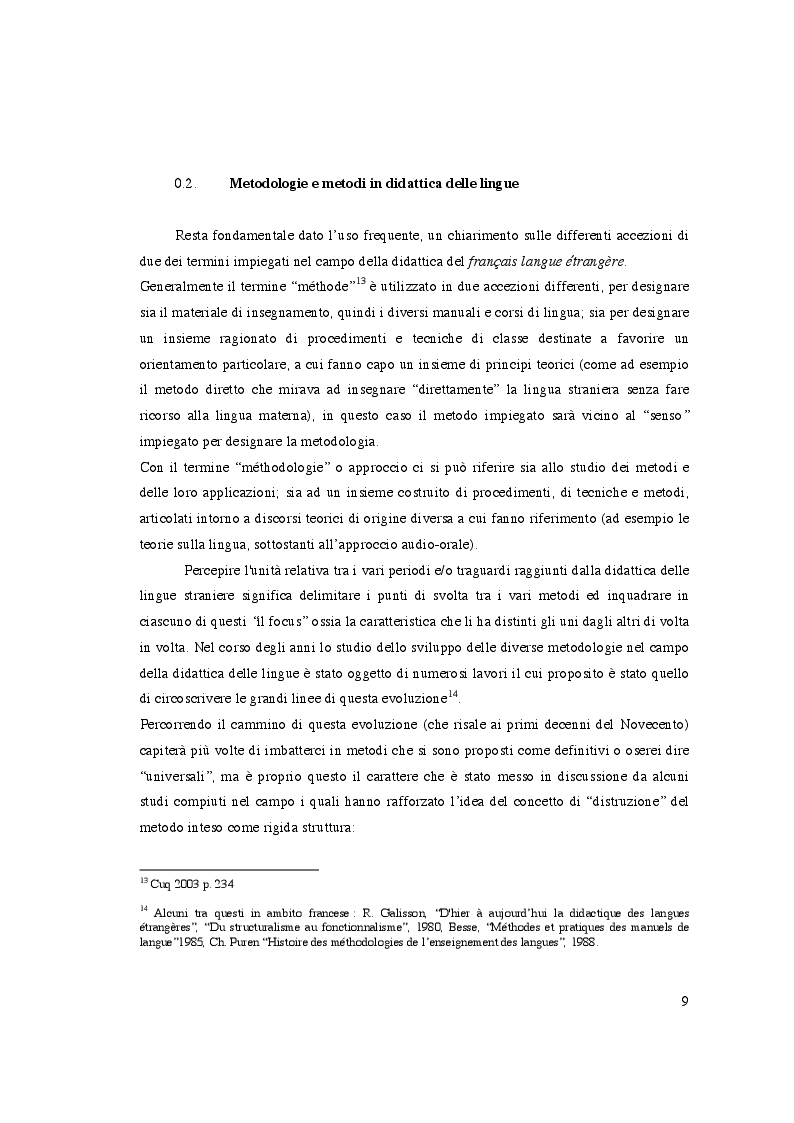 Anteprima della tesi: La didattica del Lessico Francese Lingua Straniera, Pagina 10