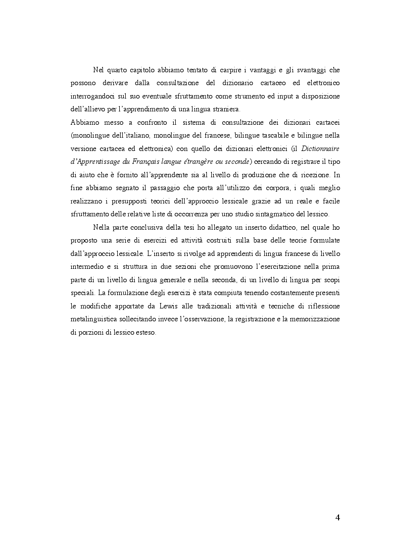 Anteprima della tesi: La didattica del Lessico Francese Lingua Straniera, Pagina 5
