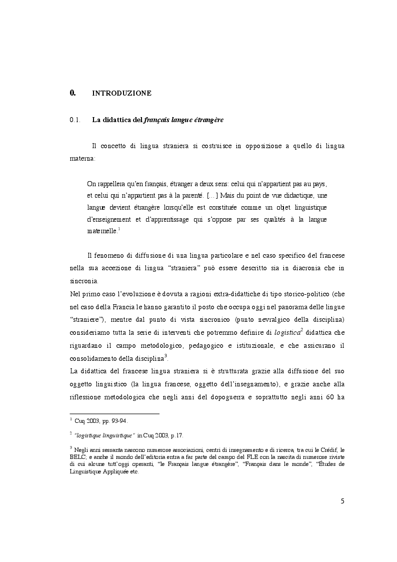 Anteprima della tesi: La didattica del Lessico Francese Lingua Straniera, Pagina 6