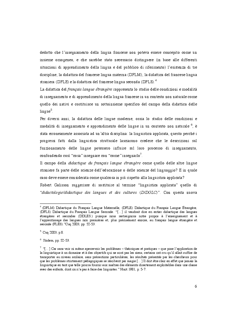 Anteprima della tesi: La didattica del Lessico Francese Lingua Straniera, Pagina 7