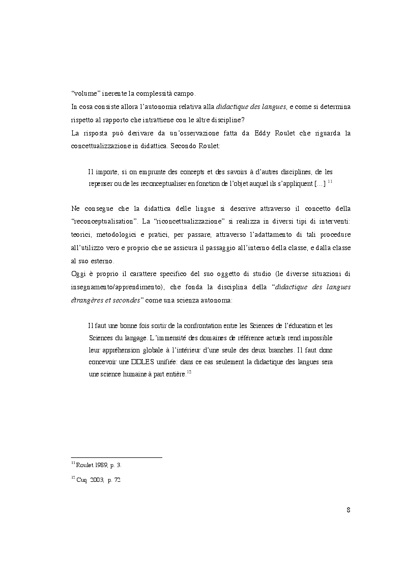 Anteprima della tesi: La didattica del Lessico Francese Lingua Straniera, Pagina 9