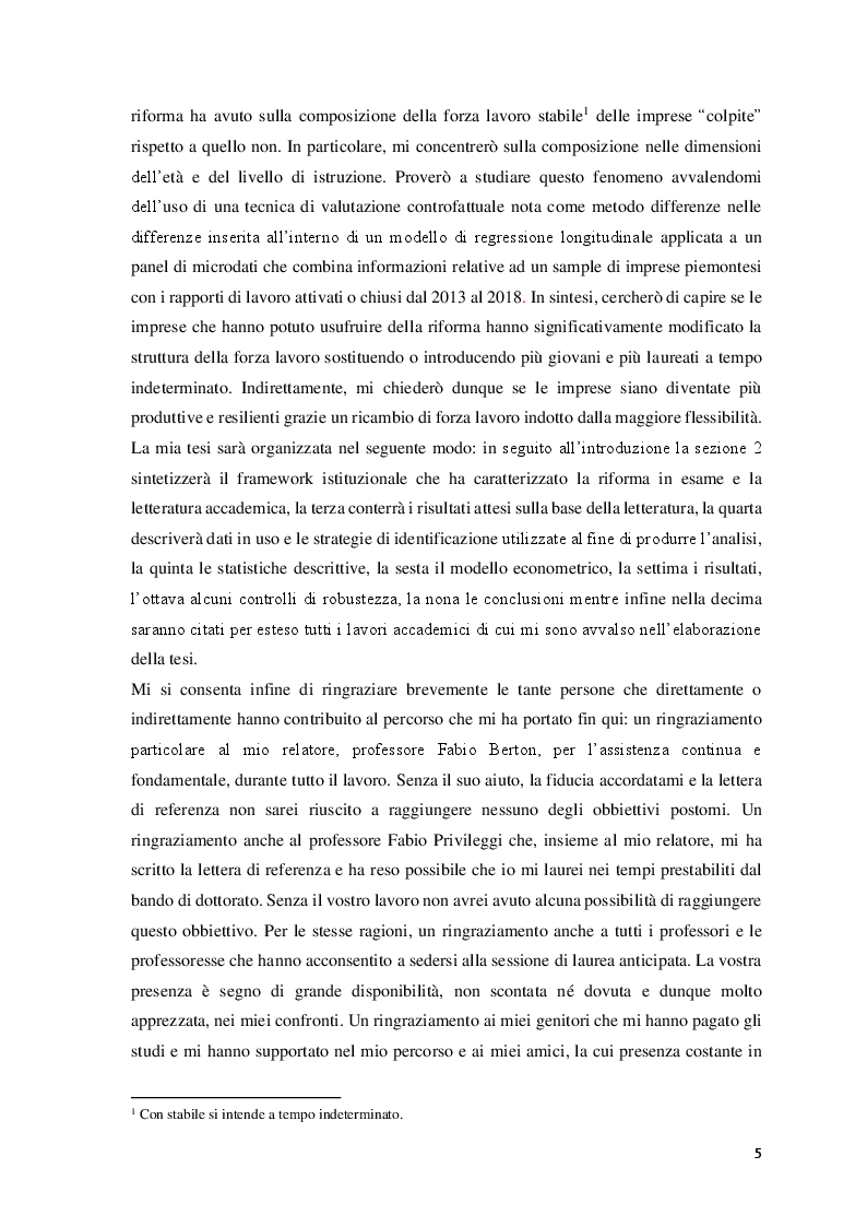 Anteprima della tesi: Valutazione d’impatto della riduzione di EPL sulla composizione della forza lavoro: evidenza dall’Italia, Pagina 3