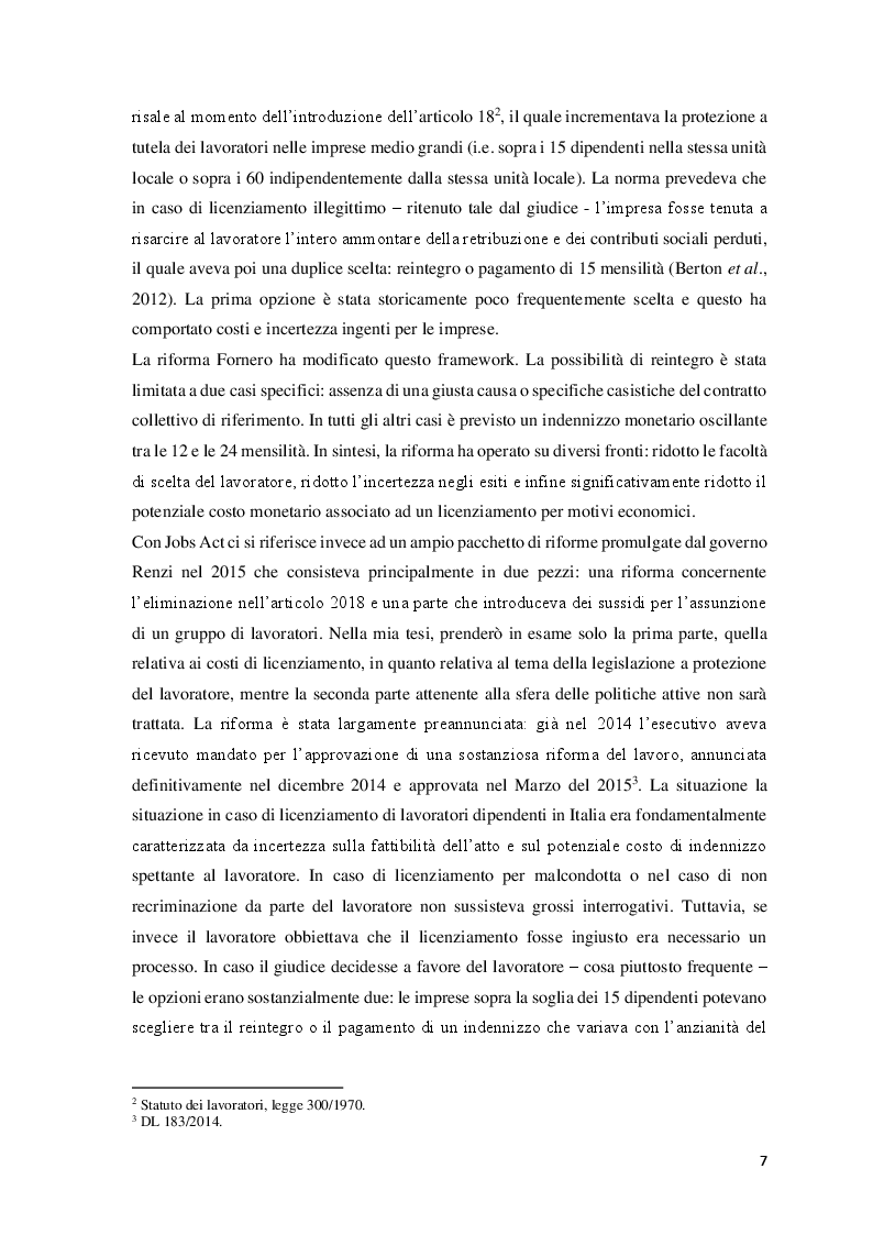 Anteprima della tesi: Valutazione d’impatto della riduzione di EPL sulla composizione della forza lavoro: evidenza dall’Italia, Pagina 5
