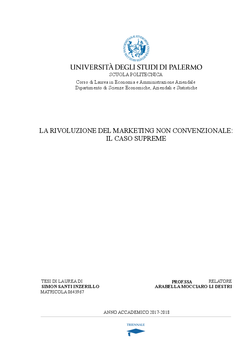 Anteprima della tesi: La rivoluzione del marketing non convenzionale: il caso Supreme, Pagina 1