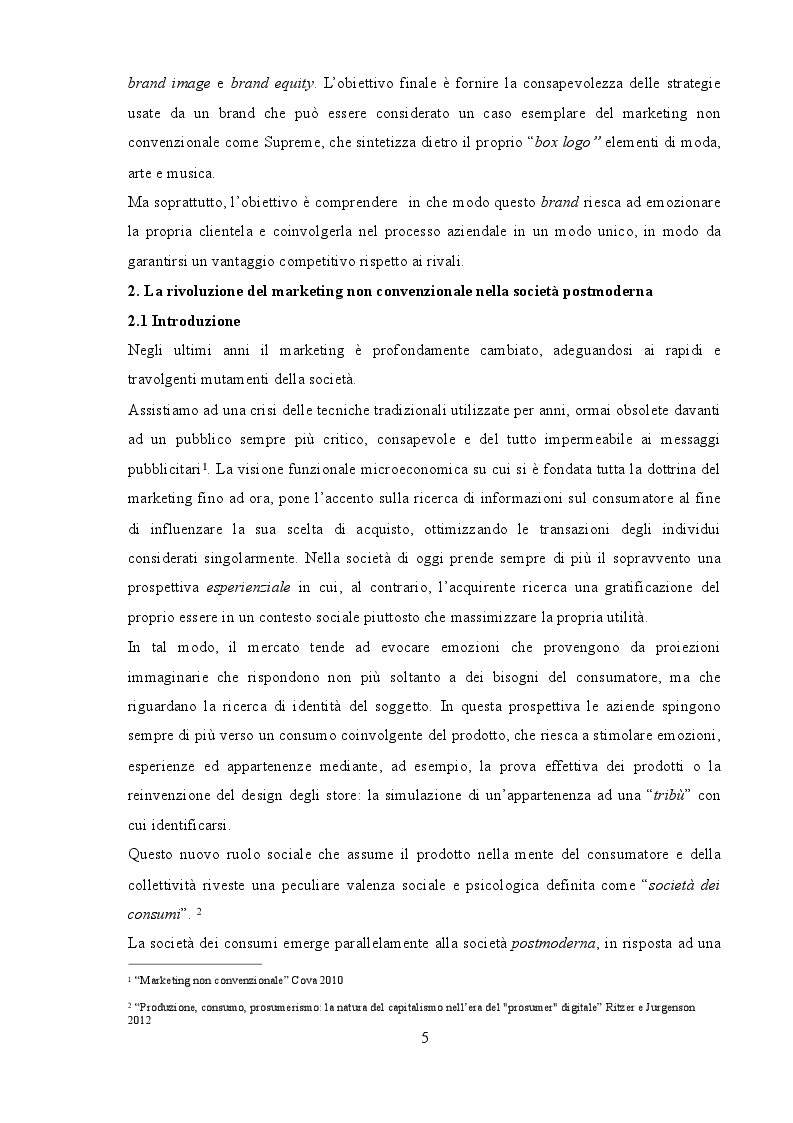 Anteprima della tesi: La rivoluzione del marketing non convenzionale: il caso Supreme, Pagina 3