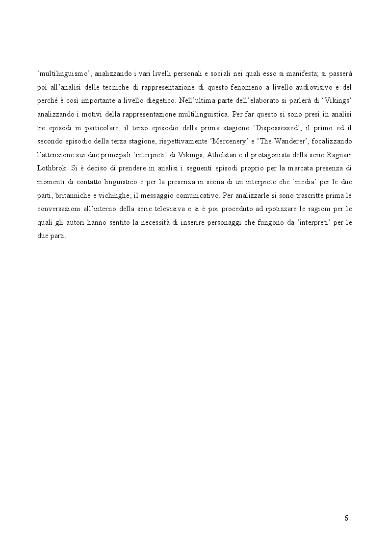 Anteprima della tesi: Interpreti, traduttori o mediatori? Lo scambio multilinguistico nella serie Vikings, Pagina 3