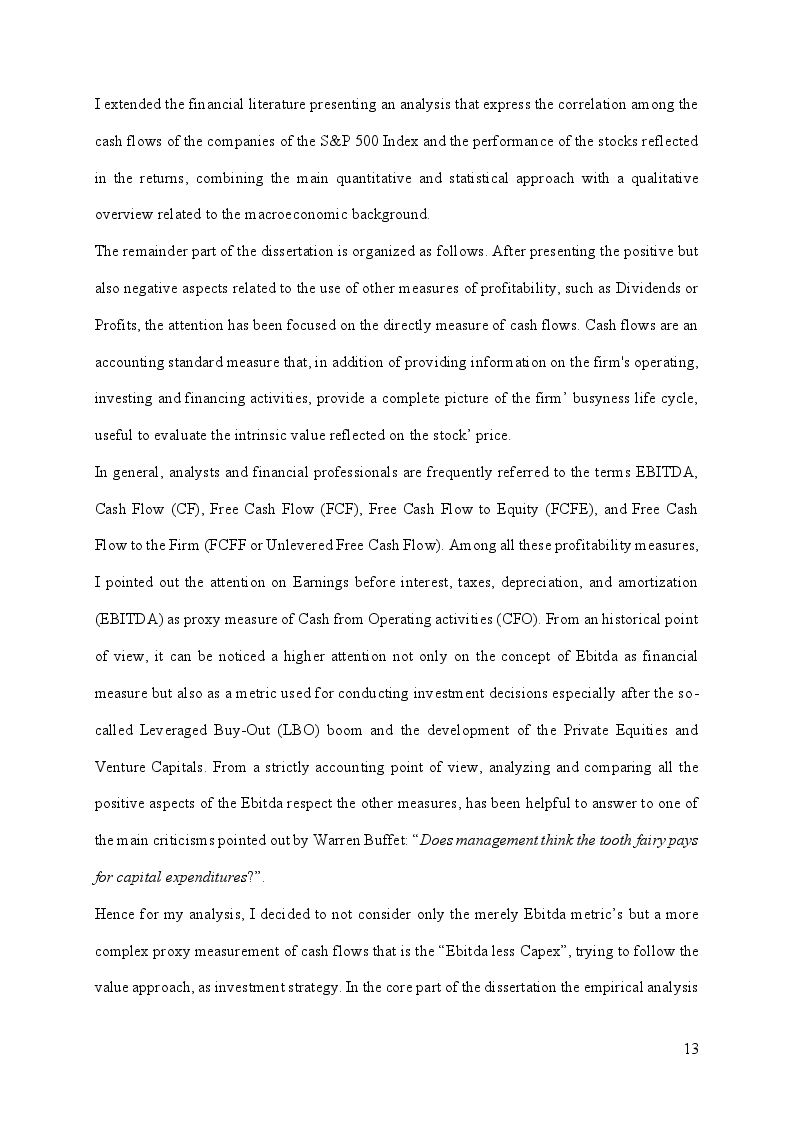 Anteprima della tesi: Stock returns and Cash Flows: a new asset pricing approach, Pagina 4