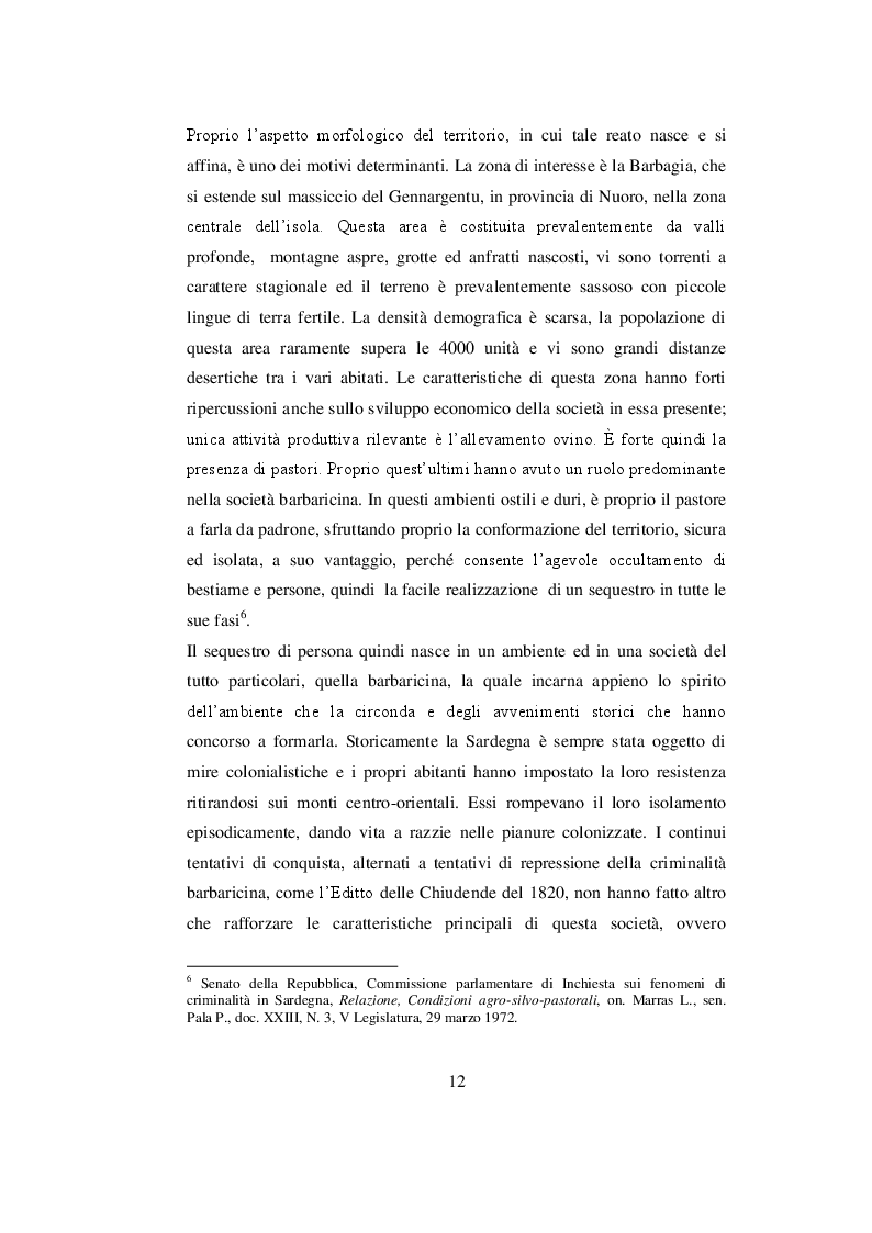Anteprima della tesi: Genesi ed evoluzione del sequestro di persona tra ‘800 e ‘900, Pagina 7