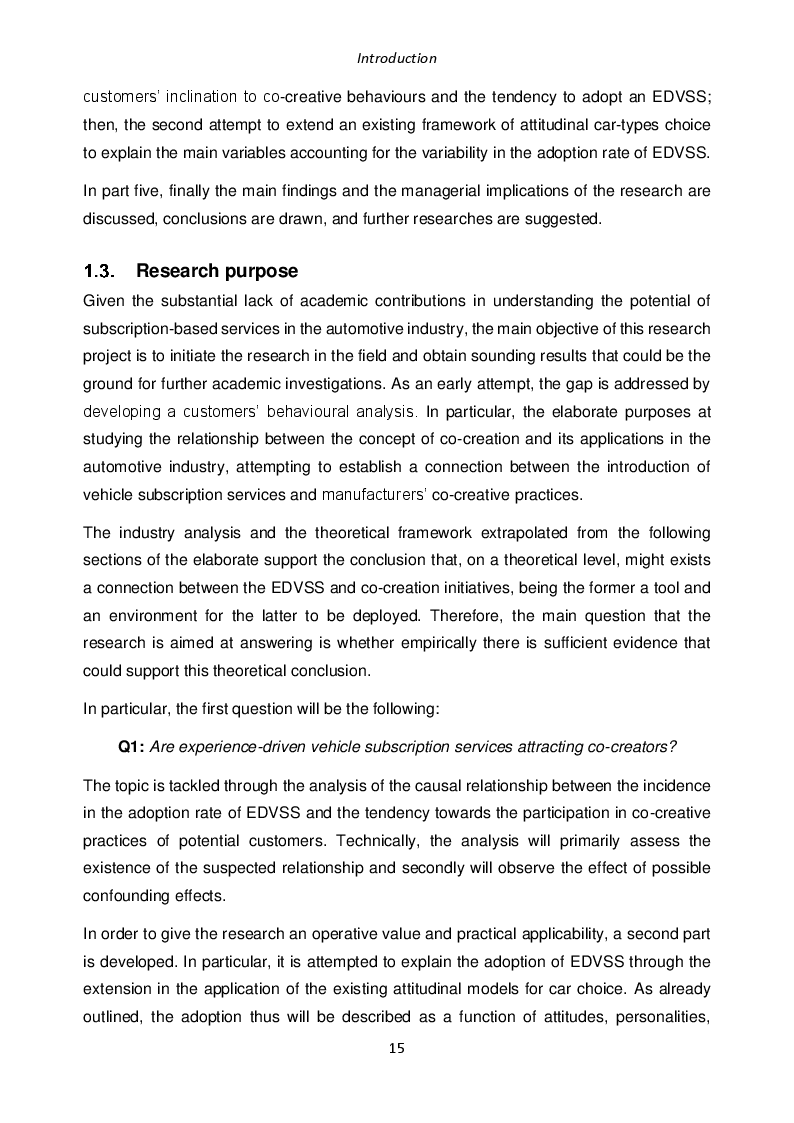Anteprima della tesi: The subscription model in the automotive industry: a tool for co-creators identification, Pagina 5