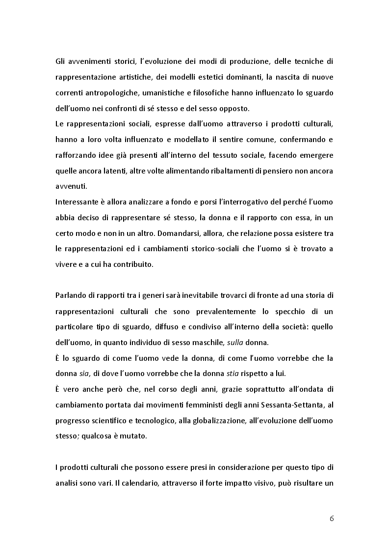 Anteprima della tesi: L'evoluzione della rappresentazione di genere: il caso Calendario Pirelli. Un approccio di sociologia visuale., Pagina 4
