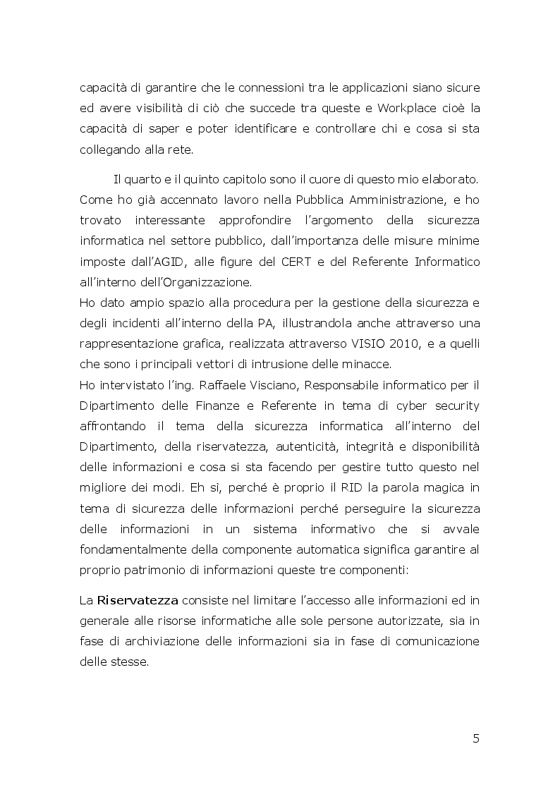 Anteprima della tesi: La sicurezza informatica: come garantire la protezione dei dati e delle reti nel Dipartimento delle Finanze, Pagina 6