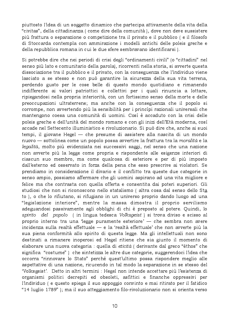 Anteprima della tesi: Moralità e religione nei cosiddetti "Scritti teologici giovanili" di Hegel, Pagina 10