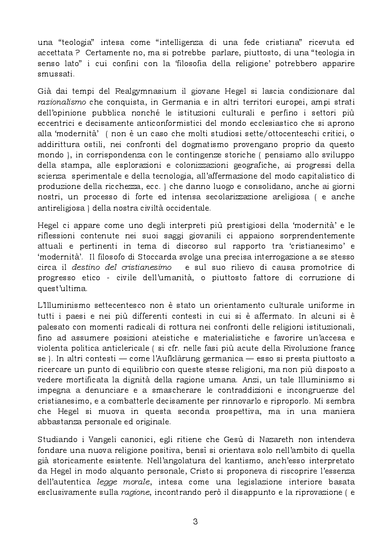 Anteprima della tesi: Moralità e religione nei cosiddetti "Scritti teologici giovanili" di Hegel, Pagina 3