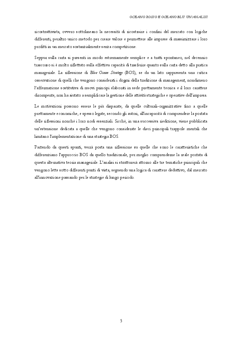 Anteprima della tesi: Oceano rosso e oceano blu. Un'analisi, Pagina 3