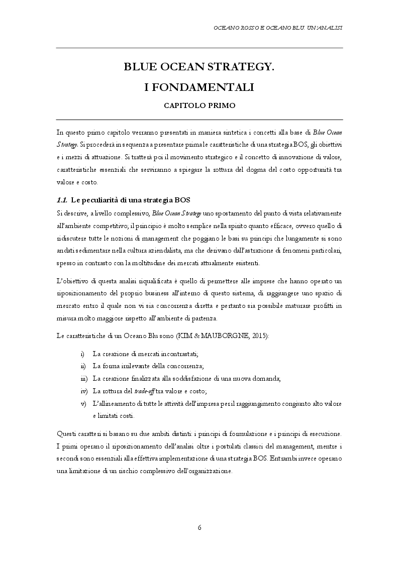 Anteprima della tesi: Oceano rosso e oceano blu. Un'analisi, Pagina 4