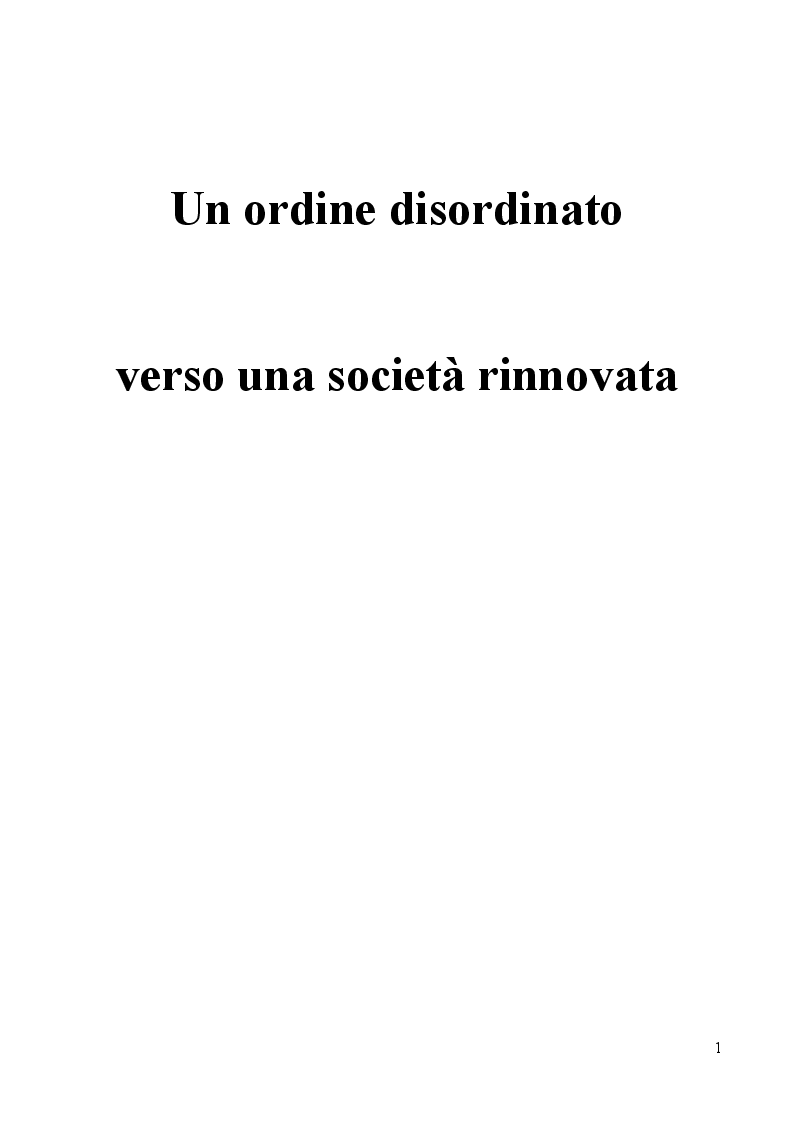 Anteprima della tesi: Un ordine disordinato - verso una società rinnovata, Pagina 2