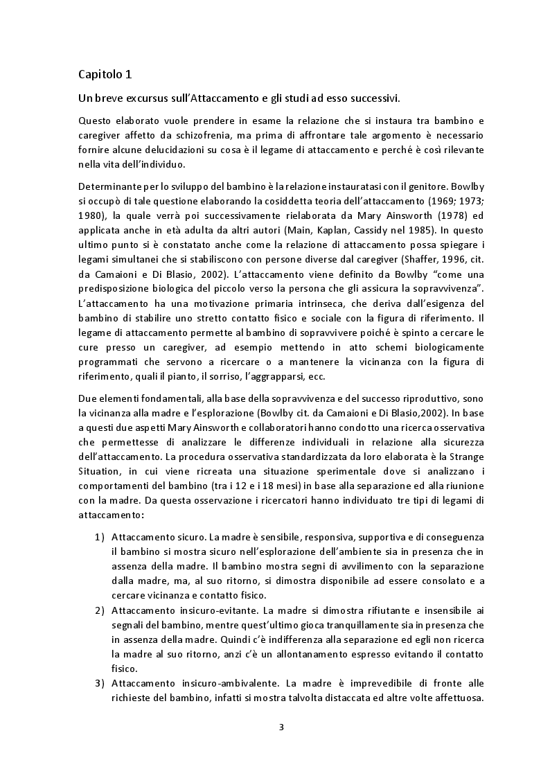 Anteprima della tesi: La schizofrenia nel caregiver e le conseguenze nella prole, Pagina 3
