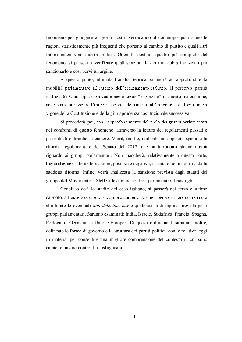 Anteprima della tesi: Il mandato parlamentare: il transfughismo politico e le anti-defection law nel mondo, Pagina 3