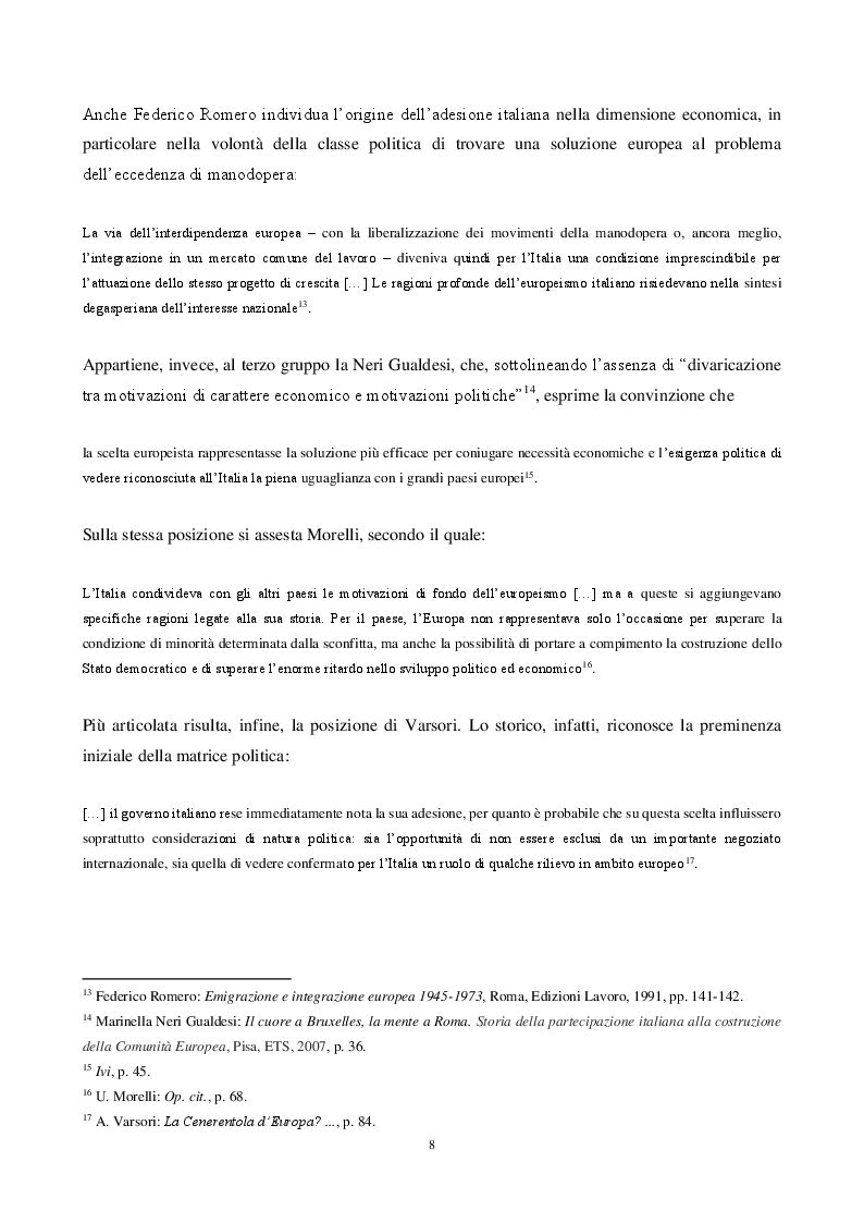 Anteprima della tesi: Tra idealismo e pragmatismo. Le matrici politiche ed economiche della partecipazione italiana alla Comunità Europea del Carbone e dell'Acciaio, Pagina 5