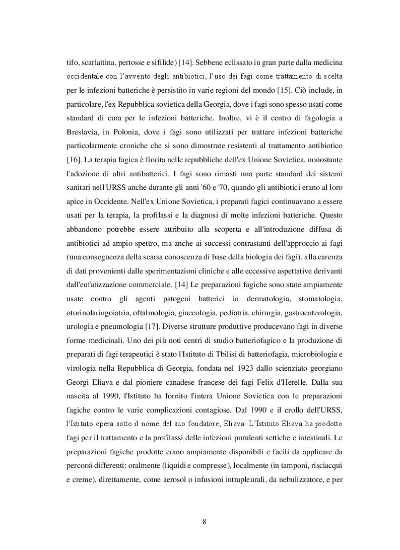 Anteprima della tesi: Batteriofagi: antibatterici naturali per contrastare la multifarmaco resistenza, Pagina 6