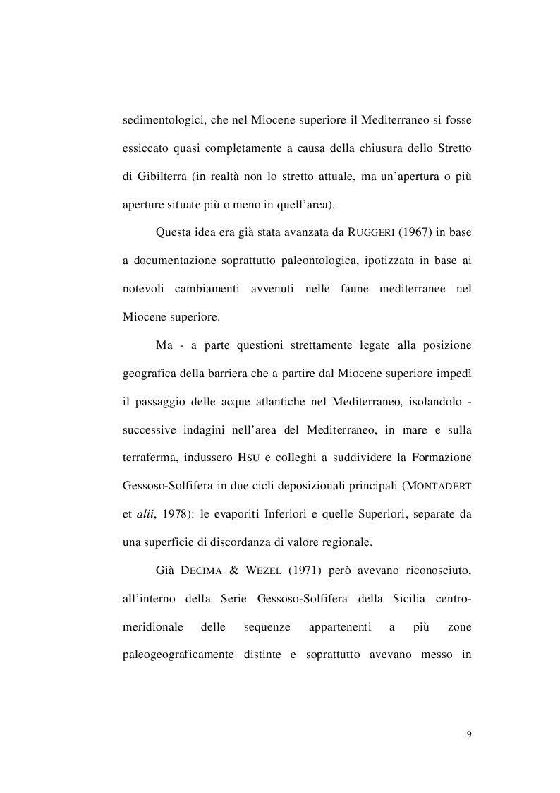 Anteprima della tesi: Nuovi dati geologici e stratigrafici sulla Serie Gessosa-Solfifera nei Peloritani Nord-Occidentali, Pagina 10