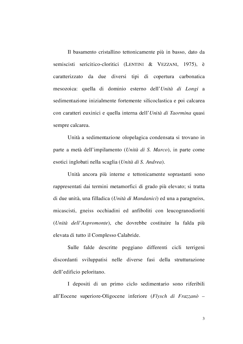 Anteprima della tesi: Nuovi dati geologici e stratigrafici sulla Serie Gessosa-Solfifera nei Peloritani Nord-Occidentali, Pagina 4