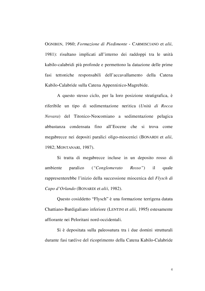 Anteprima della tesi: Nuovi dati geologici e stratigrafici sulla Serie Gessosa-Solfifera nei Peloritani Nord-Occidentali, Pagina 5