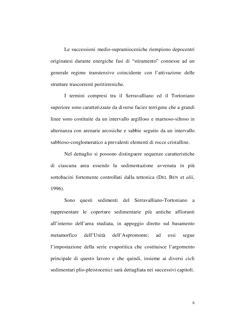Anteprima della tesi: Nuovi dati geologici e stratigrafici sulla Serie Gessosa-Solfifera nei Peloritani Nord-Occidentali, Pagina 7