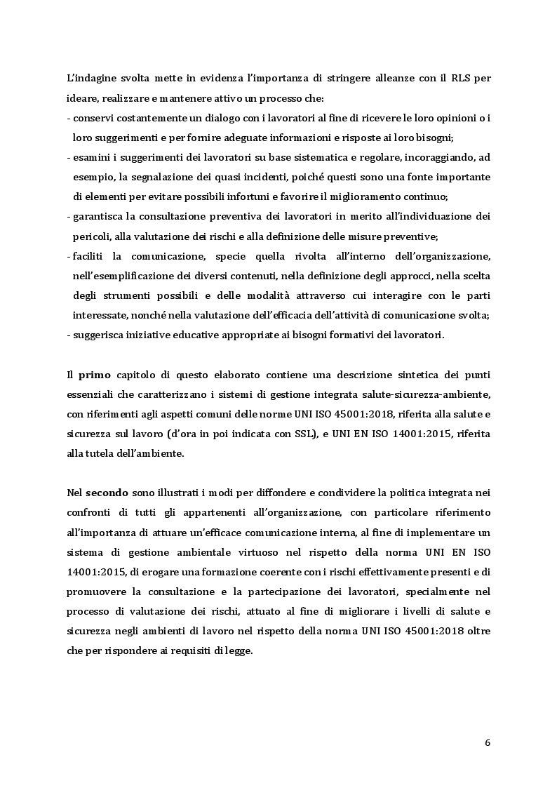Anteprima della tesi: Coinvolgimento dei lavoratori nei sistemi di gestione integrata HSE: il ruolo del RLS, Pagina 4
