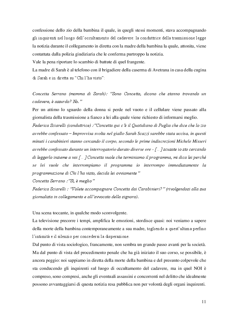 Anteprima della tesi: L'influenza dei media nel procedimento penale: la verità processuale costruita attraverso il racconto dei mezzi di informazione - il paradigma del caso di Avetrana, Pagina 4