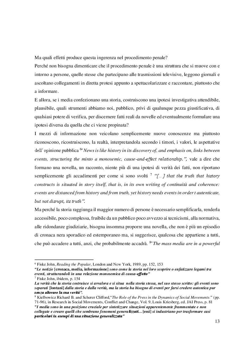 Anteprima della tesi: L'influenza dei media nel procedimento penale: la verità processuale costruita attraverso il racconto dei mezzi di informazione - il paradigma del caso di Avetrana, Pagina 6