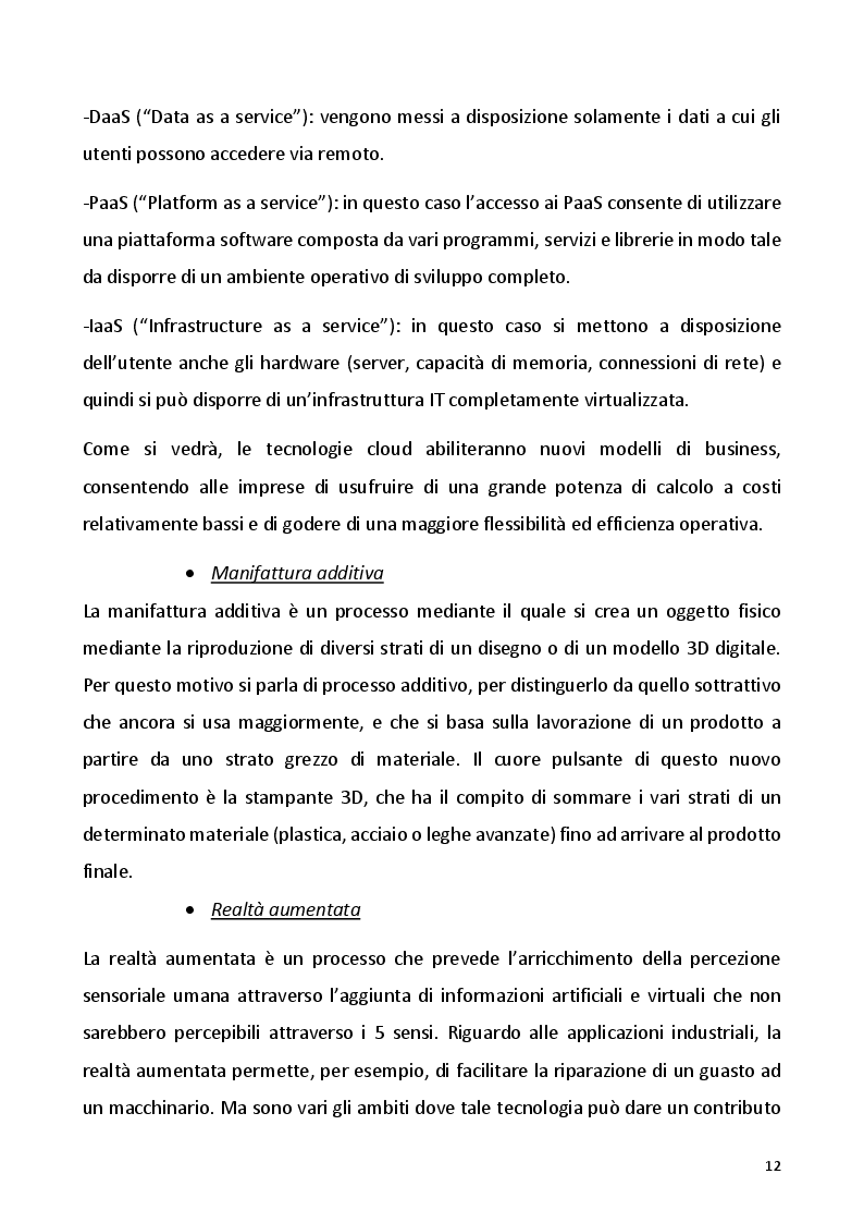 Estratto dalla tesi: Industria 4.0: l’impatto delle nuove tecnologie all’interno dei sistemi produttivi