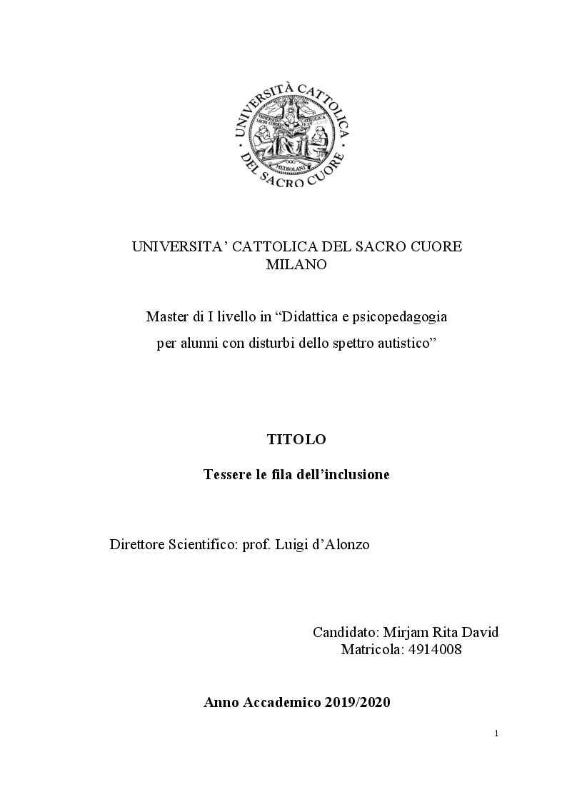 Anteprima della tesi: Tessere le fila dell'inclusione, Pagina 1