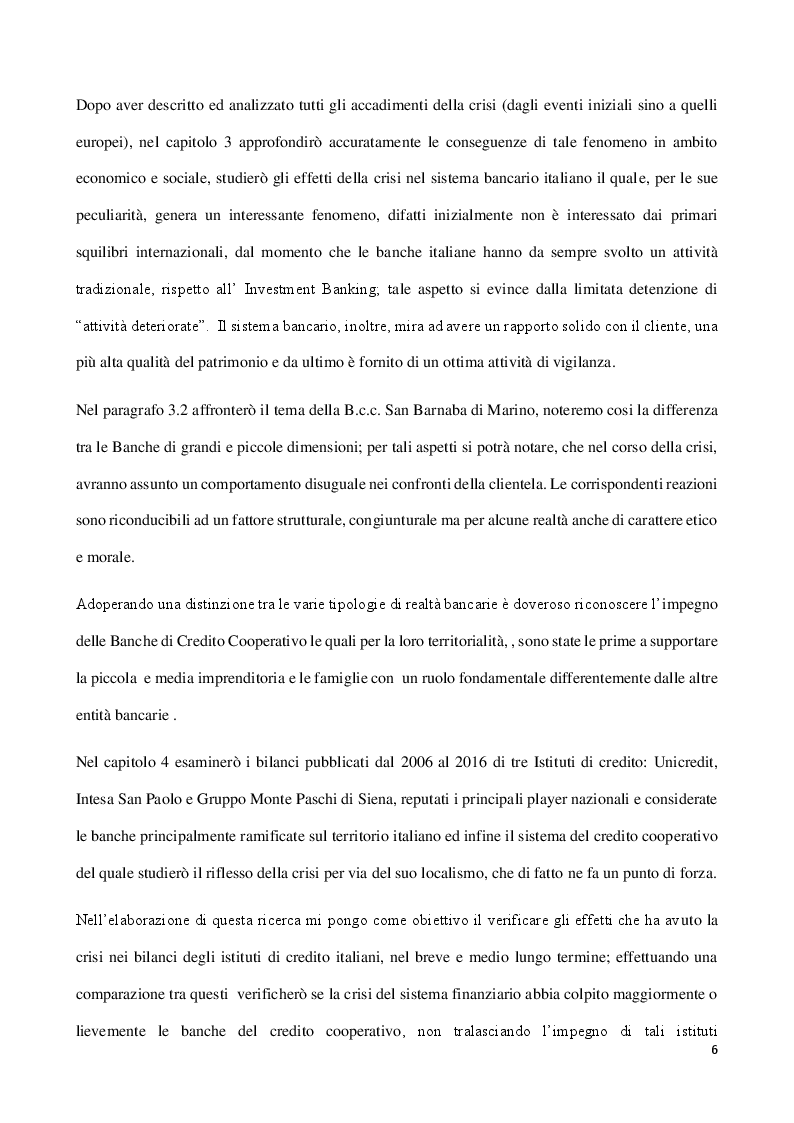 Anteprima della tesi: La ripercussione della crisi economica sui bilanci degli Istituti di Credito, Pagina 4